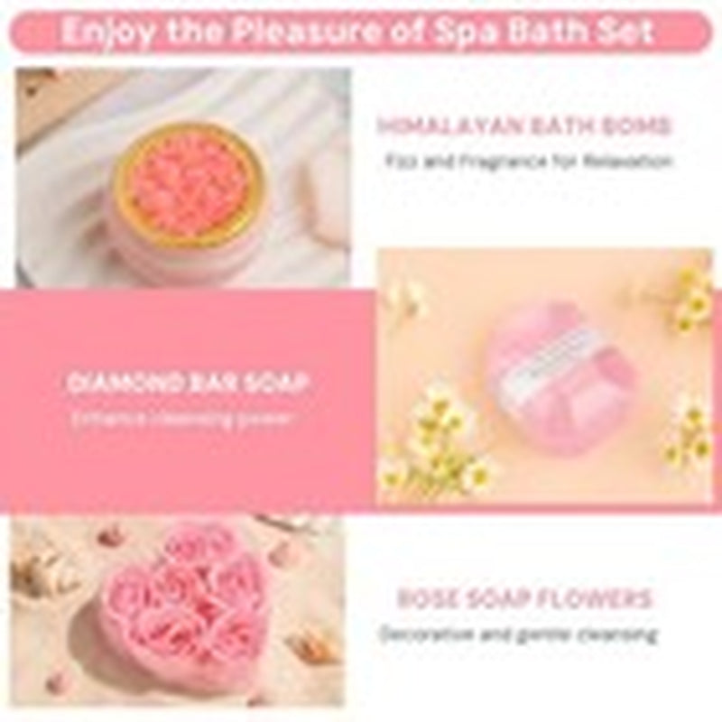 Self Care Gifts Get Well Soon Birthday Gifts for Women, Relaxing Rose Spa Pink