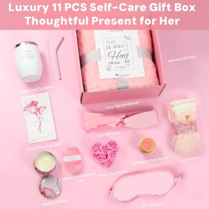 Self Care Gifts Get Well Soon Birthday Gifts for Women, Relaxing Rose Spa Pink